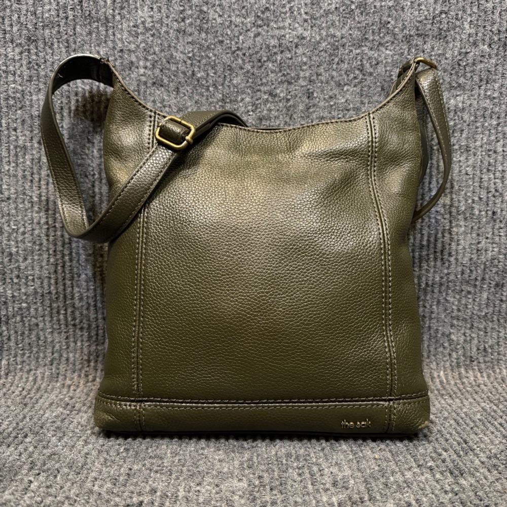The Sak De Young Crossbody Bag Moss Green Leather Adjustable Boho Goblincore